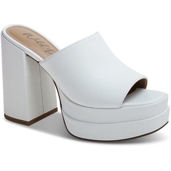 Wild Pair White Platform Mules - Picture 2 of 9